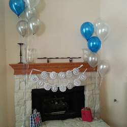 Vella's Surprise Birthday Party - Blue and white