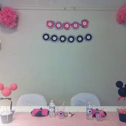 Pink and Navy Twin Baby shower - Baby Mickey and Minnie