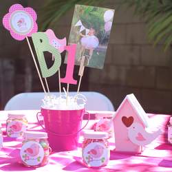 Bella's 1st Birthday Party! - Pink/Green Birdie's