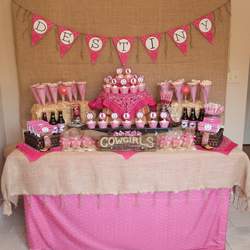 Destiny's Pink Cowgirl Party Dessert Buffet - Pink cowgirl
