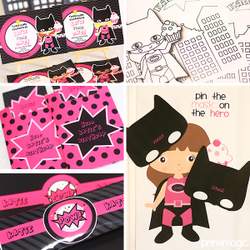 Pink Superheroes Party - SuperHeroes 