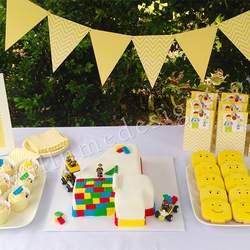 Lego Party - Lego and Yellow Chevron
