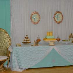 vintage baby shower - vintage, gold and mint