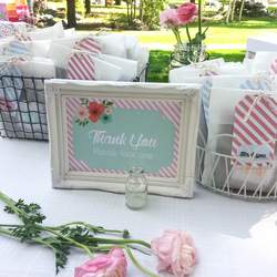 Baby Shower Brunch in mint, coral and gold - Baby Girl Shower