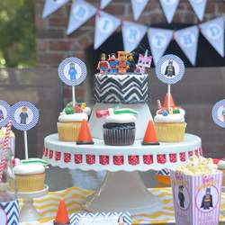 Lego Movie Party  - Navy Chevron Lego Movie