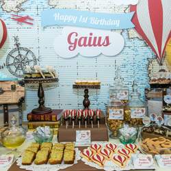 Gaius's 1st Birthday - Vintage Airplane/Hot Air Balloon