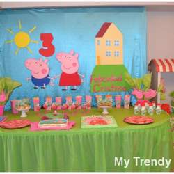 3rth Birthday  - Peppa Pig green and fucsia