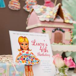 Lucy's Vintage Paper Doll 4th Birthday Party - Vintage / Retro