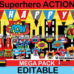 Action Supeherhero Comic Birthday Party Theme - Superheroes