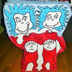 Twins 1st Birthday party - Cat in the Hat (Thing 1 & Thing 2)