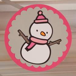 Winter ONEderland - Pink & Grey  Snowman Polka dots