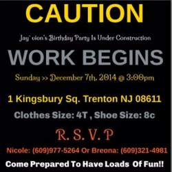 Jay'vion 2nd Birthday Party Under Construction - Construction
