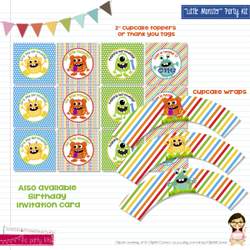 Little Monster Birthday Party Kit - Monster Party - Monsters