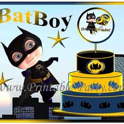 Batboy Printable Birthday Party Decorations - Batboy Inspired By Batman