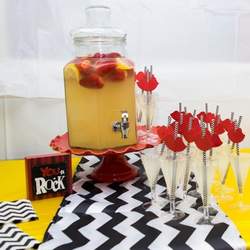 "One Hot Mama" - "One Hot Mama" Red, Yellow, and Black and White Chevron