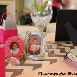 All Girly - Pink and Gray Chevron