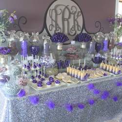 Purple & Gray Dessert Table - Purple & Gray Glam