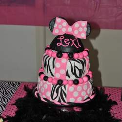 Hot Pink and Zebra Minnie Mouse 1st Birthday - Hot Pink and Zebra, Minnie Mouse