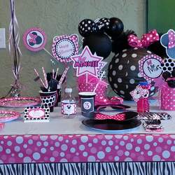 Minnie Mouse 3rd Birthday - Minnie Mouse Pink, Black & Zebra 