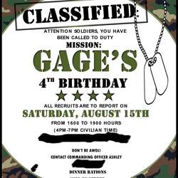 Gage's Army party - Army
