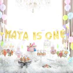 Maya's 1st dreamy hot air balloons - Hot Air Balloon & Unicorn themes