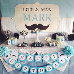 Little Man Birthday Party - Mustaches / Little Man