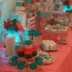 Wedding  Buffet - Coral and Teal
