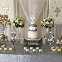 Beautiful white and silver baptism - Glamorous baptism