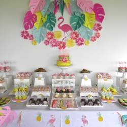 Flamingo tropical  birthday - Flamingos
