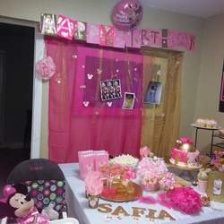 Safia pink and gold first birthday - Minnie Mouse