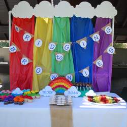 Daisy Girl Scouts bridge to Brownies - rainbows