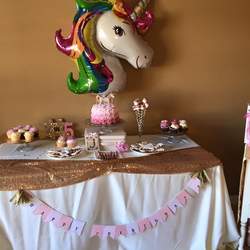 Jordy's 5th Birthday Party - Pink and Gold Unicorns