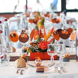 brown & orange wedding - None