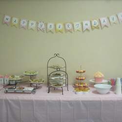 Alina's Shabby Chic Pink & Yellow 1st Birthday Party - Shabby chic, Tea Party