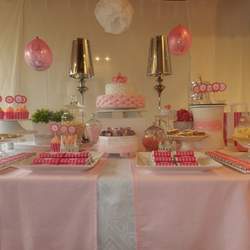 Ambientación Bautismo y primer añito - En rosa