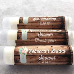 Chelsea's Rustic Wedding - Custom Rustic Wedding/Bridal Shower Lip Balm Favors