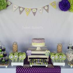 70 year- Rosa -  Violet & Green Owls - "Owl"