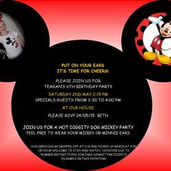 Teagan's 6th Birthday - Mickey Mouse Hotdog Party