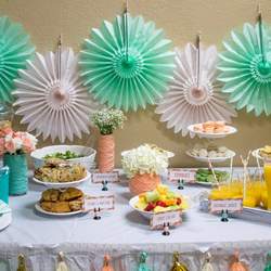 Mint & Peach Baby Shower - None