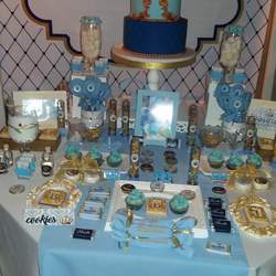 "Babyking" - Coronas en tonos azules celestes blanco y dorado