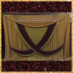 July's Surprise Party Backdrop - Gold & Burgandy 