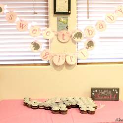 Sweet Baby Girl Elephant Baby Shower - Baby Girl Elephant