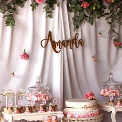 Bautismo de Amanda - Rosa y dorado