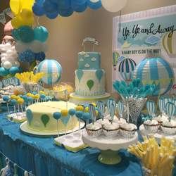 Up, Up and Away a Baby Boy is on the Way! - Hot Air Balloon