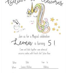Leona French Cooking Class "Believe in Unicorns" - Unicorns theme french magical baking class 