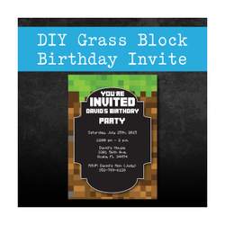 Minecraft Birthday Invite - Minecraft