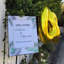 Tropical garden party , a green celebration - Monstera, Palm, Areca palm leaves