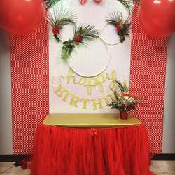 Red floral Minnie Mouse 1st Birthday  - Floral Minnie Mouse 