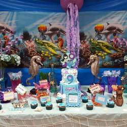 Under the Sea Mermaid birthday party - Mermaid, fish 