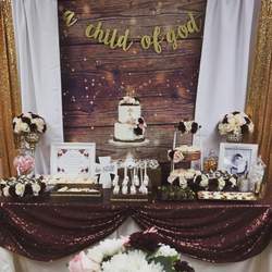 Burgandy, Pink & Gold Baptism - None